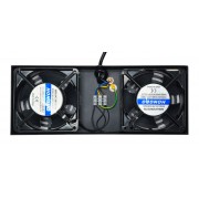 POWERTECH cooling fan για rack NETW-0045, 2x fans με μεταλλικό tray, 1.5m καλώδιο schuko, 33x13cm