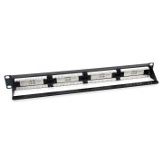POWERTECH patch panel NETW-0046 για rack 19"/1U, 24 θυρών, CAT 6 UTP, μαύρο