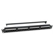 POWERTECH patch panel NETW-0046 για rack 19"/1U, 24 θυρών, CAT 6 UTP, μαύρο