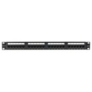 POWERTECH patch panel NETW-0046 για rack 19"/1U, 24 θυρών, CAT 6 UTP, μαύρο