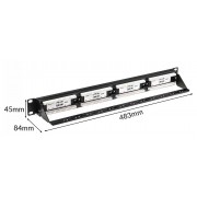 POWERTECH patch panel NETW-0046 για rack 19"/1U, 24 θυρών, CAT 6 UTP, μαύρο