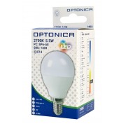 OPTONICA LED λάμπα G45 1403, 5.5W, 2700K, 450lm, E14