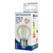 OPTONICA LED λάμπα G45 1866, Filament, 2W, 2700K, 200lm, E27