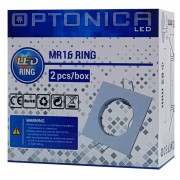 OPTONICA μεταλλικό πλαίσιο spot για MR16 5074, χωνευτό, 82x82x25mm, 2τμχ