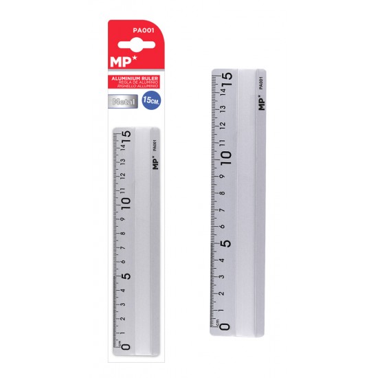 MP μεταλλικός χάρακας PA001, 15cm, ασημί MP μεταλλικός χάρακας PA001, 15cm, ασημί