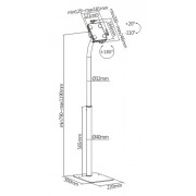BRATECK βάση tablet δαπέδου PAD33-01, αντικλεπτική, 7.9-11", μαύρη