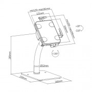BRATECK επιτραπέζια βάση tablet PAD33-03, αντικλεπτική, 7.9-11", μαύρη
