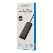 ORICO USB hub PAPW3AT-U3 με card reader, 3x θυρών, 5Gbps, USB, μαύρο
