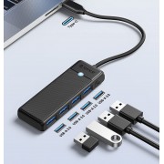 ORICO USB hub PAPW4A-C3, 4x θυρών, 5Gbps, USB-C σύνδεση, μαύρο