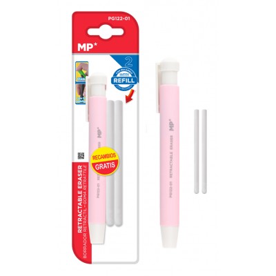MP μηχανική γόμα για μολύβι PG122-01 με 2x ανταλλακτικά, ροζ
