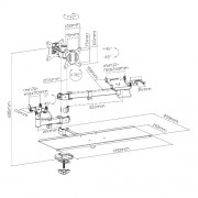 BRATECK βάση γραφείου PMM-02LD για 2x οθόνες 17"-32"/POS/πληκτρολόγιο