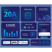 SONOFF smart διακόπτης παρακολούθησης ισχύος POWR320D, Wi-Fi, 20A