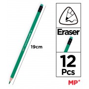 MP χρωματιστές ξυλομπογιές PP823 με γόμα, τρίγωνες, 12τμχ MP χρωματιστές ξυλομπογιές PP823 με γόμα, τρίγωνες, 12τμχ