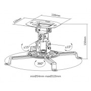 BRATECK Βάση για projectors PRB-18F, οροφής, 360° περιστροφή, έως 13.5kg