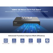 HIMAX PoE switch PS1402E-L, 4x Ethernet PoE & 2x Ethernet θύρες, έως 100Mbps