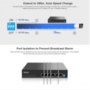 HIMAX PoE switch PS1402E-L, 4x Ethernet PoE & 2x Ethernet θύρες, έως 100Mbps