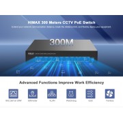 HIMAX PoE switch PS1802E-L, 8x Ethernet PoE & 2x Ethernet θύρες, έως 100Mbps