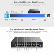 HIMAX PoE switch PS1802E-L, 8x Ethernet PoE & 2x Ethernet θύρες, έως 100Mbps