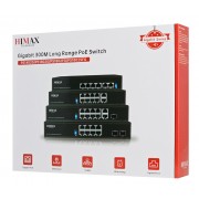 HIMAX PoE switch PS1802G, 8x Ethernet PoE & 2x Ethernet θύρες, έως 1000Mbps