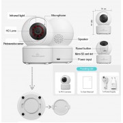 POWERTECH smart κάμερα PT-1085, 3.6mm, 3MP, WiFi, PTZ