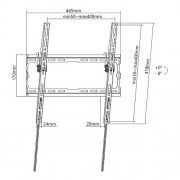 POWERTECH επιτοίχια βάση PT-1127 για τηλεόραση 32"-70", έως 45kg