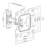 POWERTECH επιτοίχια βάση PT-1128 για τηλεόραση 23-43", full motion, 30kg