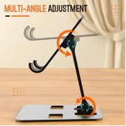 POWERTECH μεταλλική βάση smartphone/tablet PT-1159, 10", foldable, ασημί