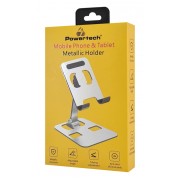 POWERTECH μεταλλική βάση smartphone/tablet PT-1159, 10", foldable, ασημί