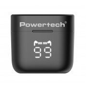 POWERTECH earphones με θήκη φόρτισης PT-1227, TWS, ENC, 30/480mAh, μαύρα