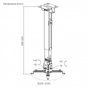 POWERTECH βάση projector οροφής PT-1255, έως 20kg