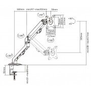 POWERTECH βάση γραφείου PT-1365 για οθόνη 17"-27", έως 7kg