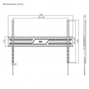 POWERTECH επιτοίχια βάση PT-1369 για τηλεόραση 43-100", έως 75kg, fixed