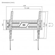 POWERTECH επιτοίχια βάση PT-1370 για τηλεόραση 37-86", έως 75kg, ρυθμιζόμενη κλίση