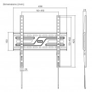 POWERTECH επιτοίχια βάση PT-1373 για τηλεόραση 32-75", έως 75kg, fixed