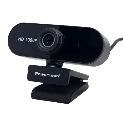 POWERTECH web camera PT-1382, 2MP, 1080p FHD, ρυθμιζόμενη εστίαση, 1.5m, μαύρη