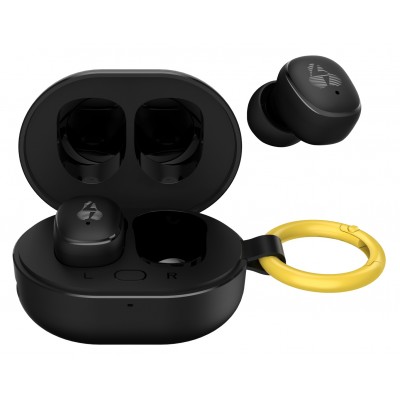 POWERTECH earphones με θήκη φόρτισης PT-1392, True Wireless, 6mm, 25/230mAh, μαύρα