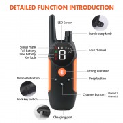 POWERTECH ηλεκτρικό κολάρο εκπαίδευσης σκύλου PT-1398 με ασύρματο χειριστήριο, εμβέλεια 800m