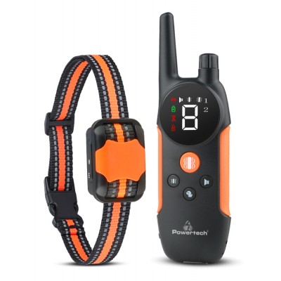 POWERTECH ηλεκτρικό κολάρο εκπαίδευσης σκύλου PT-1398 με ασύρματο χειριστήριο, εμβέλεια 800m