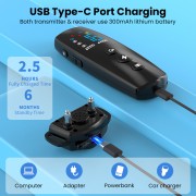 POWERTECH ηλεκτρικό κολάρο εκπαίδευσης σκύλου PT-1399 με ασύρματο χειριστήριο, εμβέλεια 300m