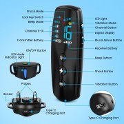 POWERTECH ηλεκτρικό κολάρο εκπαίδευσης σκύλου PT-1399 με ασύρματο χειριστήριο, εμβέλεια 300m