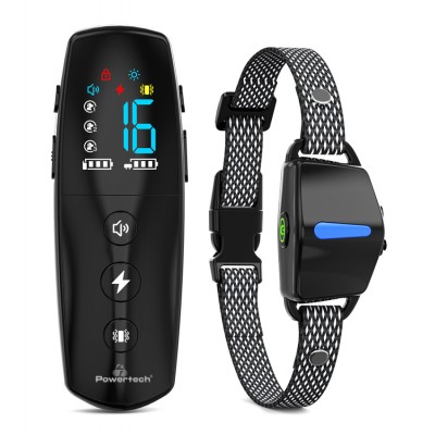 POWERTECH ηλεκτρικό κολάρο εκπαίδευσης σκύλου PT-1399 με ασύρματο χειριστήριο, εμβέλεια 300m