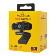 POWERTECH web camera PT-1427, 5MP, 2K QHD, αυτόματη εστίαση, 1.5m, μαύρη