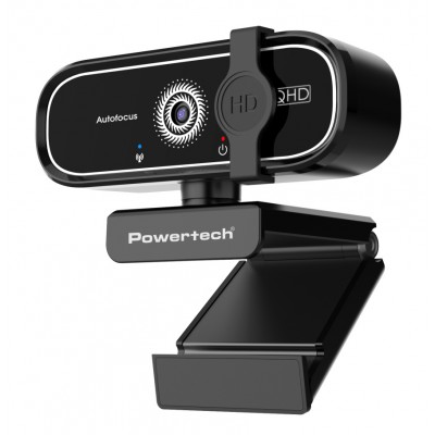 POWERTECH web camera PT-1427, 5MP, 2K QHD, αυτόματη εστίαση, 1.5m, μαύρη