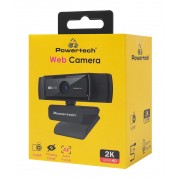 POWERTECH web camera PT-1428, 5MP, 2K QHD, αυτόματη εστίαση, 1.5m, μαύρη