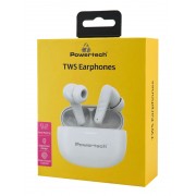POWERTECH earphones με θήκη φόρτισης PT-1432, True Wireless, 35/300mAh, λευκά