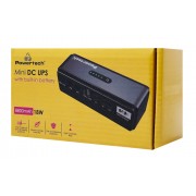 POWERTECH mini DC UPS PT-1436, 18W, 8800mAh, 3x DC, USB/USB-C/LAN/POE, μαύρο