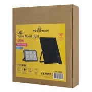 POWERTECH LED ηλιακός προβολέας PT-1456 με τηλεχειριστήριο, αισθητήρας κίνησης, 60W, 4000K, 750lm, IP66
