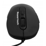 POWERTECH ενσύρματο ποντίκι PT-1467, οπτικό, έως 1600DPI, μαύρο
