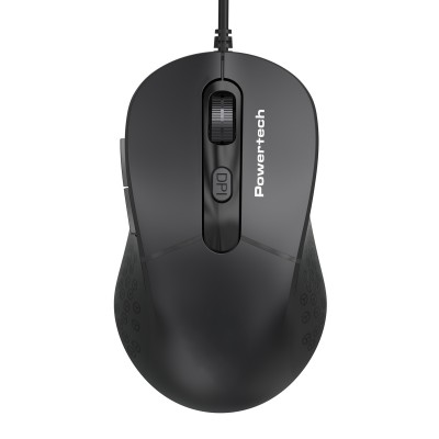 POWERTECH ενσύρματο ποντίκι PT-1467, οπτικό, έως 1600DPI, μαύρο
