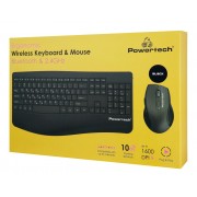 POWERTECH set ποντίκι & πληκτρολόγιο PT-1490, 2.4GHz & Bluetooth, μαύρο